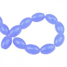 Oval glass beads 15x10mm Blue